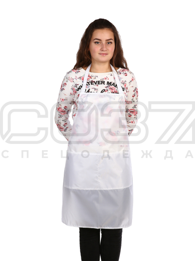 Фартук-передник АР23 цв.белый тк.оксфорд
