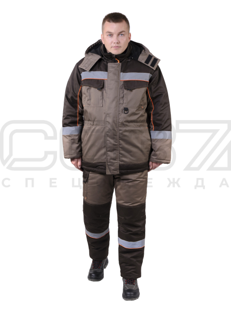 Костюм рабочий зимний Вестланн с СОП цв.бежевый т.корич-1
